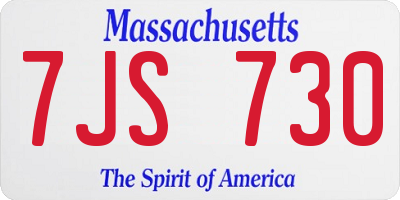 MA license plate 7JS730