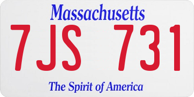 MA license plate 7JS731