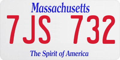 MA license plate 7JS732