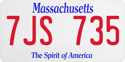 MA license plate 7JS735