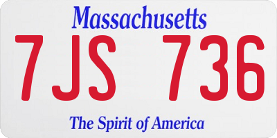 MA license plate 7JS736