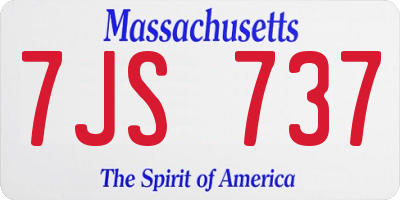 MA license plate 7JS737