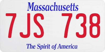 MA license plate 7JS738