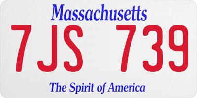 MA license plate 7JS739
