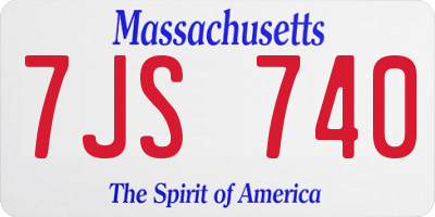 MA license plate 7JS740