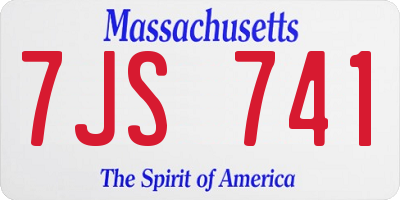 MA license plate 7JS741