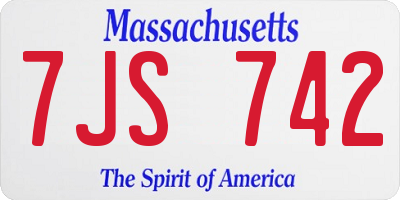 MA license plate 7JS742