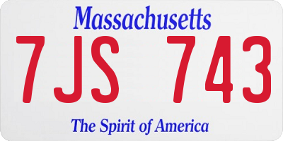 MA license plate 7JS743