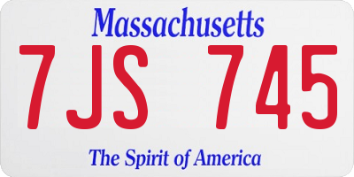 MA license plate 7JS745