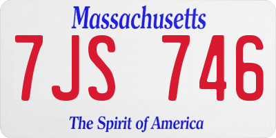 MA license plate 7JS746