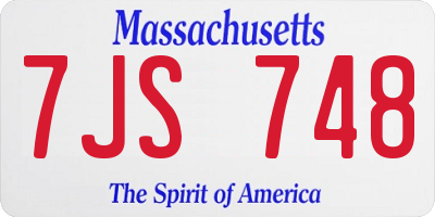 MA license plate 7JS748