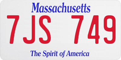 MA license plate 7JS749