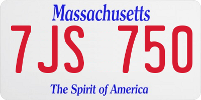 MA license plate 7JS750