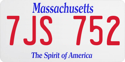MA license plate 7JS752