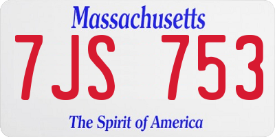 MA license plate 7JS753
