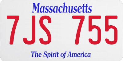 MA license plate 7JS755