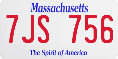 MA license plate 7JS756