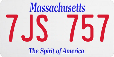 MA license plate 7JS757
