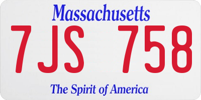 MA license plate 7JS758