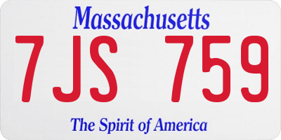MA license plate 7JS759