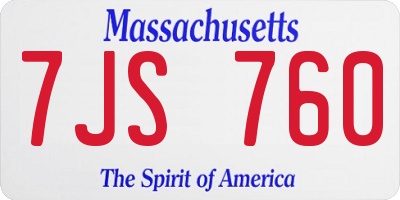 MA license plate 7JS760