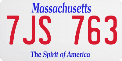 MA license plate 7JS763