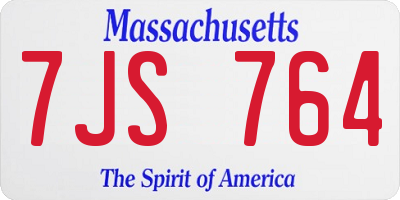 MA license plate 7JS764