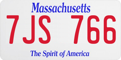 MA license plate 7JS766