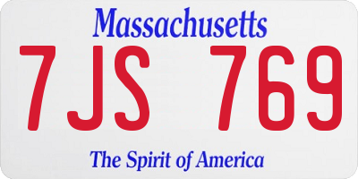 MA license plate 7JS769