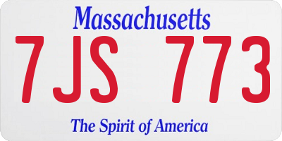 MA license plate 7JS773