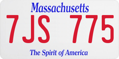 MA license plate 7JS775