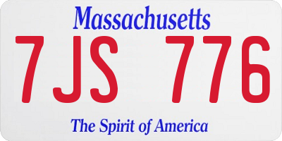 MA license plate 7JS776