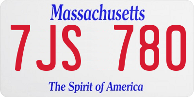 MA license plate 7JS780
