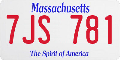 MA license plate 7JS781