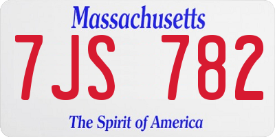 MA license plate 7JS782