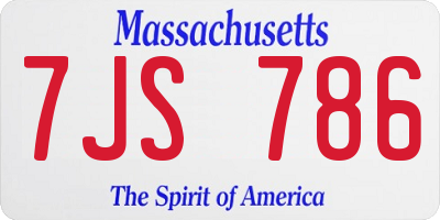 MA license plate 7JS786