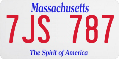 MA license plate 7JS787