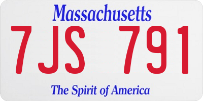 MA license plate 7JS791