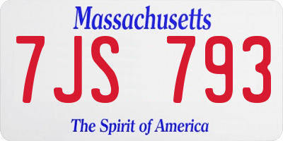 MA license plate 7JS793