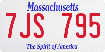 MA license plate 7JS795