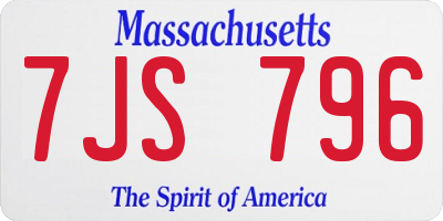 MA license plate 7JS796
