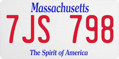 MA license plate 7JS798