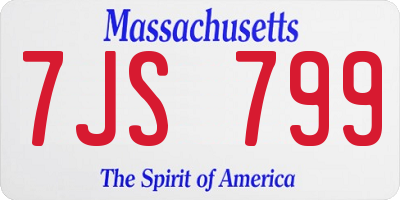 MA license plate 7JS799