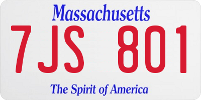 MA license plate 7JS801