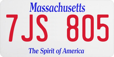 MA license plate 7JS805