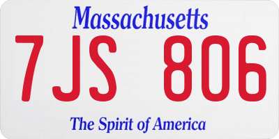 MA license plate 7JS806
