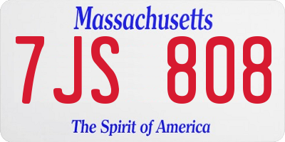 MA license plate 7JS808