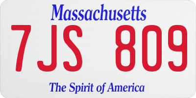 MA license plate 7JS809