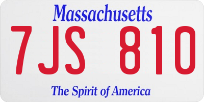 MA license plate 7JS810