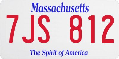 MA license plate 7JS812